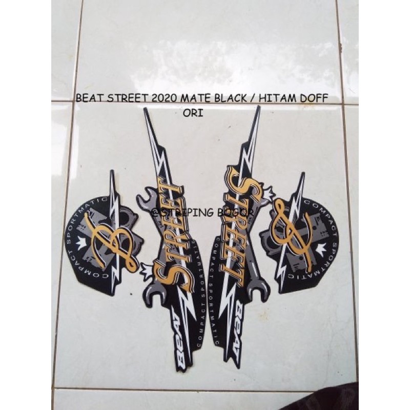 Striping Sticker Motor Honda Beat Street 2020 Hitam Doff