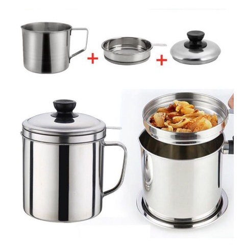 Saringan Minyak Goreng 1200 ML Oil Pot Stainless Gelas Tempat Wadah