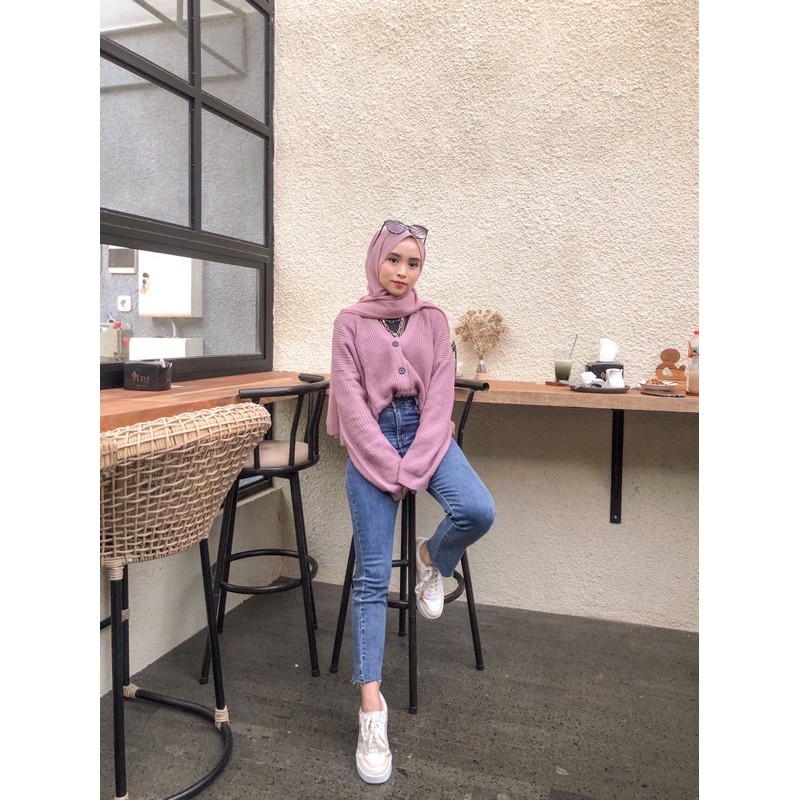 Wolly Crop // Cardigan Rajut Crop || By @stripetee_mrln-Nila / ungu