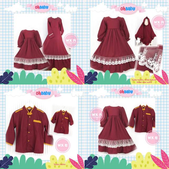 FAMILY COUPLE || FASHION MUSLIM OH BABY FAMILY SERIES || MAROON SERIES