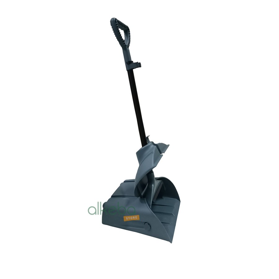 Dustpan With Broom / Pengki Buka Tutup dan Sapu Import warna hitam