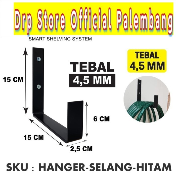 Gantungan Selang - Hanger Gulungan selang Air Taman Angin - Hitam