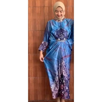 kaftan jumputan valvet silk