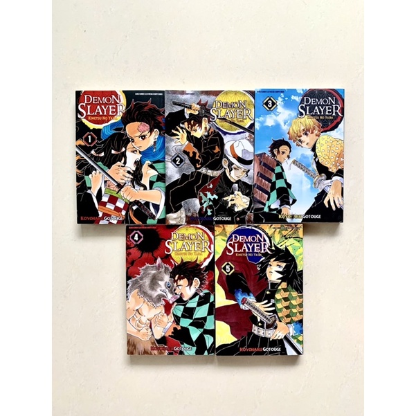 Komik Manga Set Demon Slayer 1-5 og Kimetsu no Yaiba