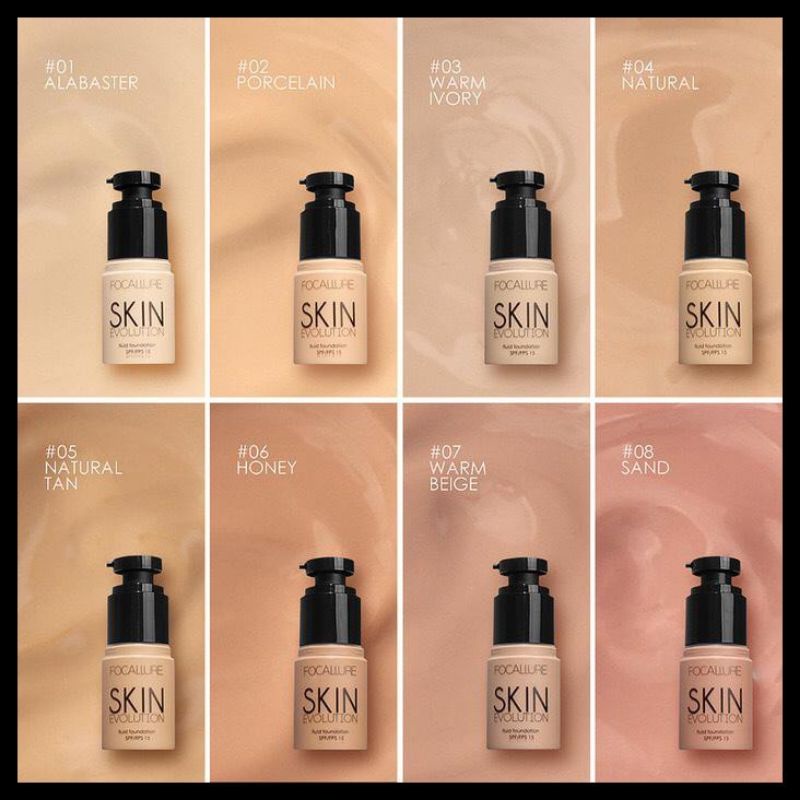 FOCALLURE Foundation FLUID Cair Full Coverage Oil-control / 30ml BPOM (100% ORIGINAL)