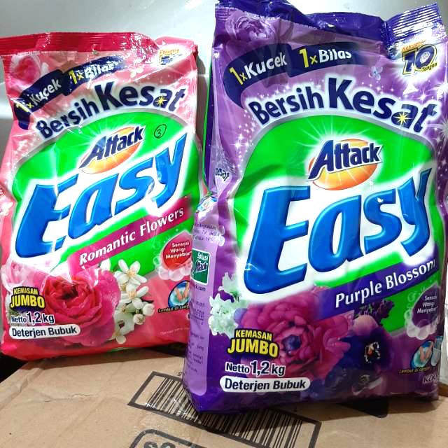 Attack EASY JUMBO 1,2 kg sabun Bubuk deterjen 1200 gr harum wangi bunga mawar (no.121)