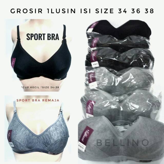 Bellino - Grosir 1lusin Sport Bra Remaja Misty Isi Seri Size 34 36 38 / Bh Remaja Abg Cup Kecil