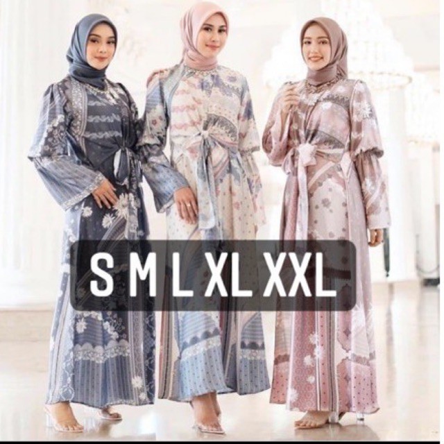 BUKAN PO DANDELION DRESS JADE WHITE NAVY GREY  VANILLAHIJABOFFICIAL VANILLA HIJAB OFFICIAL VH