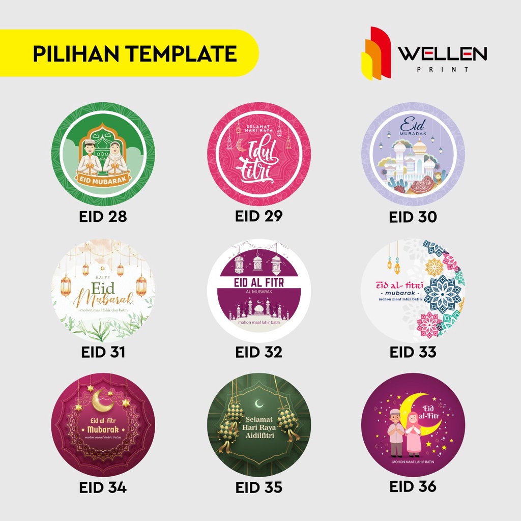 WELLEN PRINT - Cetak Sticker stoples hampers idul fitri / Print Stiker bulat custom parcel gift kado ucapan lebaran-2