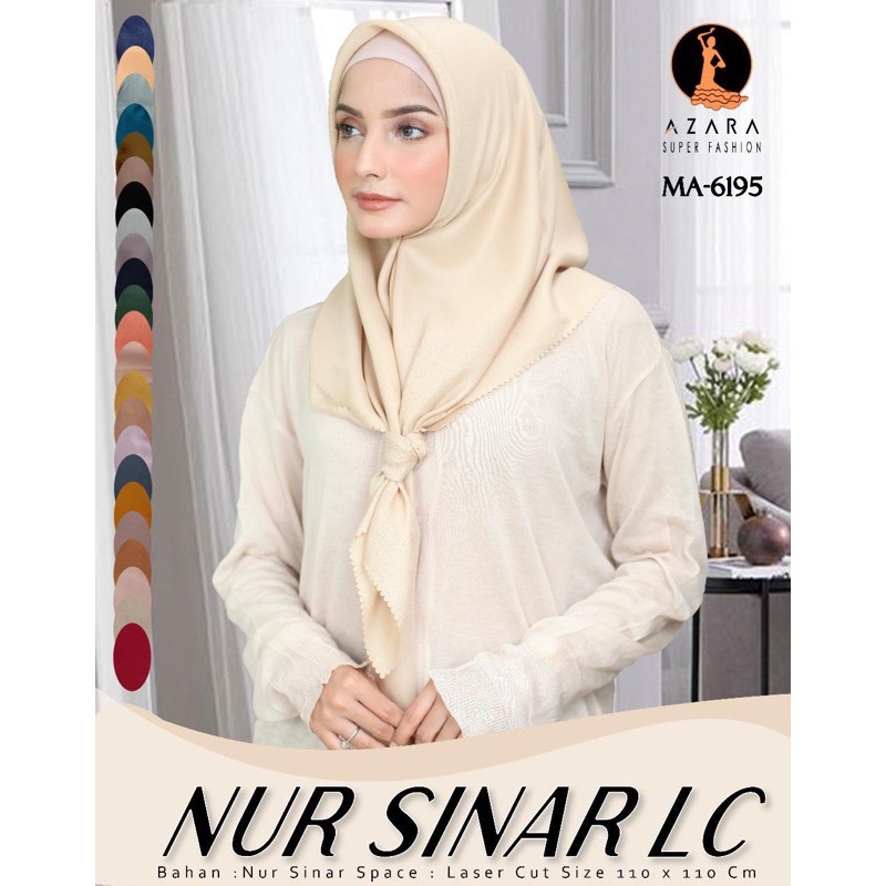 Jilbab Segi empat Laser cut LUXURY NUR/NORA SINAR GLITTER LC by Azara