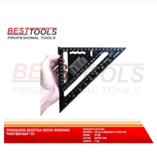 

Speed Square 7 inch Woodworking Penggaris Siku Segitiga Tukang Hitam