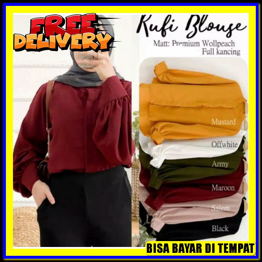 Kemeja Salur Telly / Blus Viral 2021 / Blus Model Terbaru 2021 Kekinian / Korean Stayle / Blus Impor