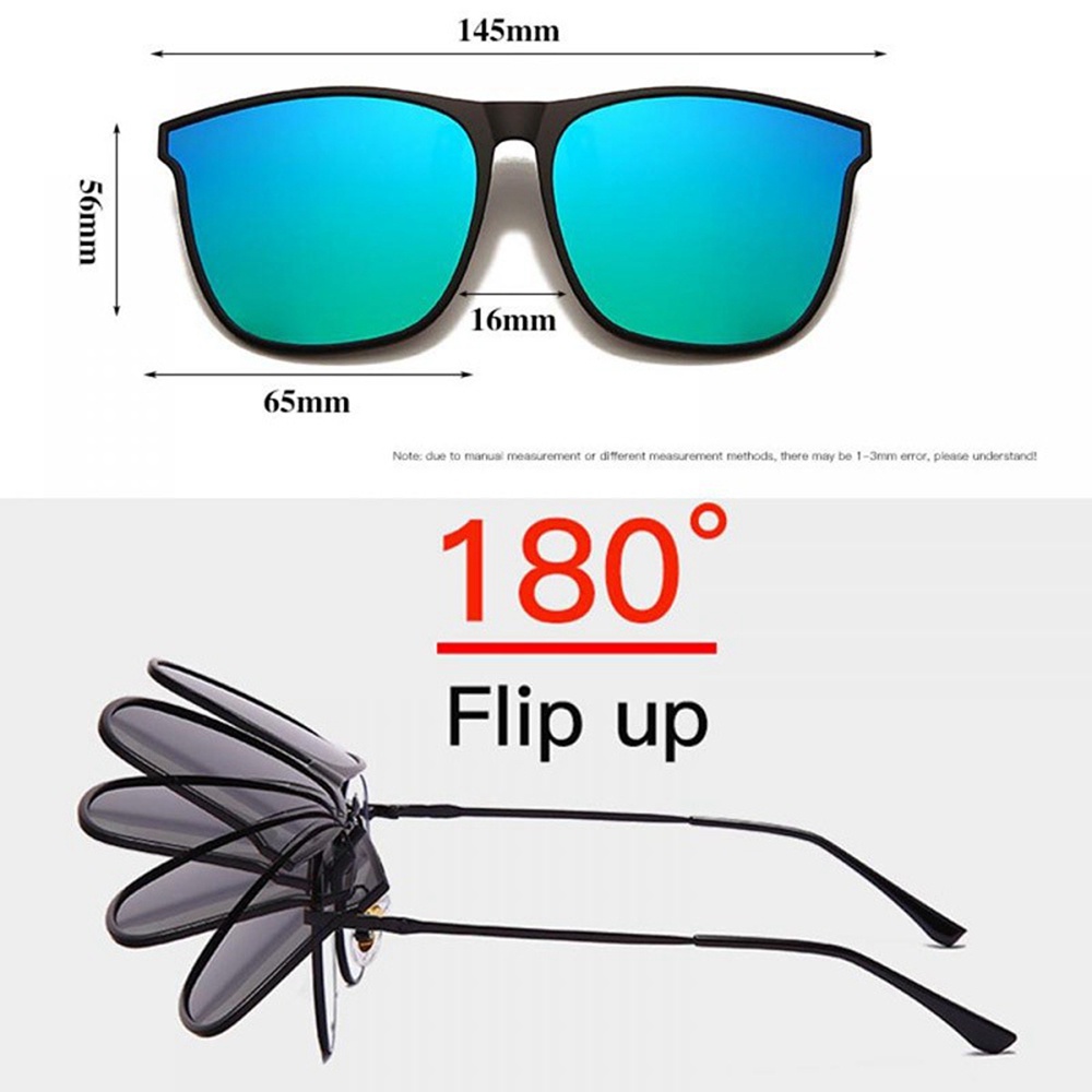 Kacamata Hitam Polarized Model Clip-on Tanpa Bingkai Gaya retro Untuk unisex