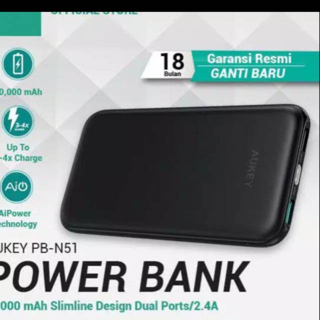 Aukey powerbank Pb N-51 10000 M.ah