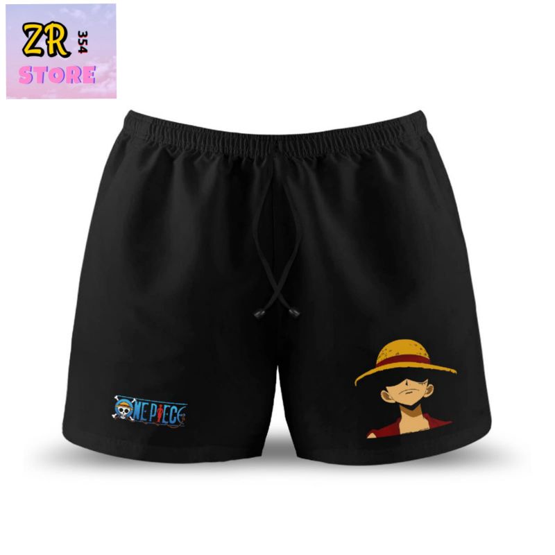 Celana pendek ONE PIECE anime JEPANG / celana boxer short pants katun logo / celana tidur pria wanit