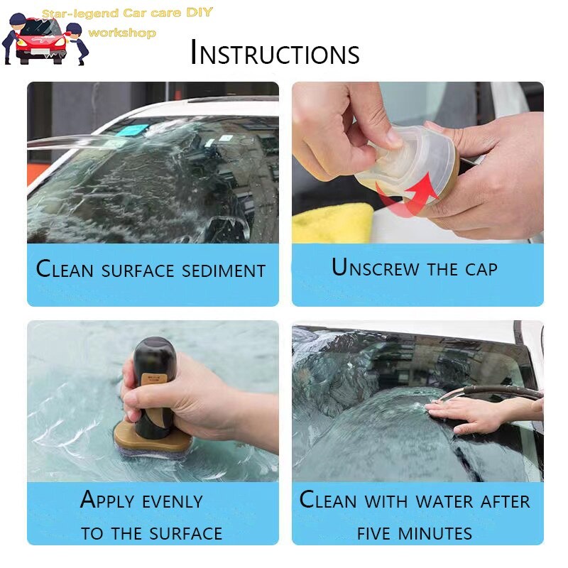 Alat Pembersih Kaca Depan Mobil Penjernih Kaca Mobil Windshield Oil Remover Cleaner 100ml