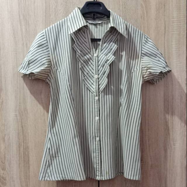 Kemeja wanita_garis_merk Valino