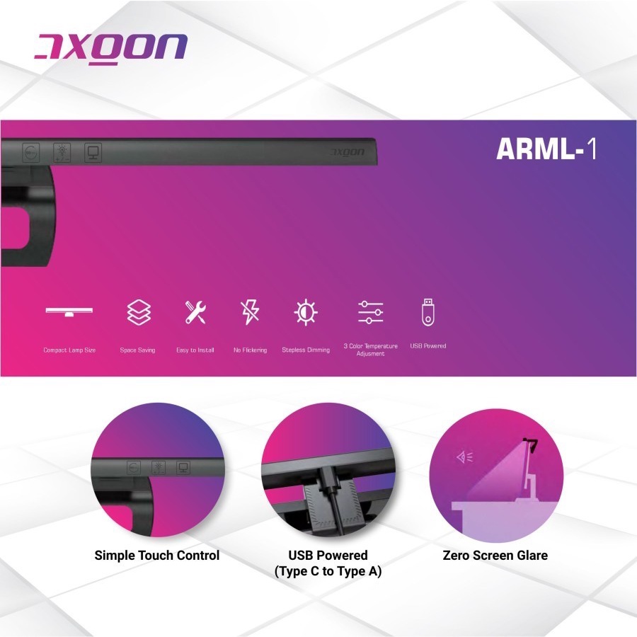 Axgon ARML-1 Monitor Light Bar/Lampu layar Monitor Anti Radiasi ARML1