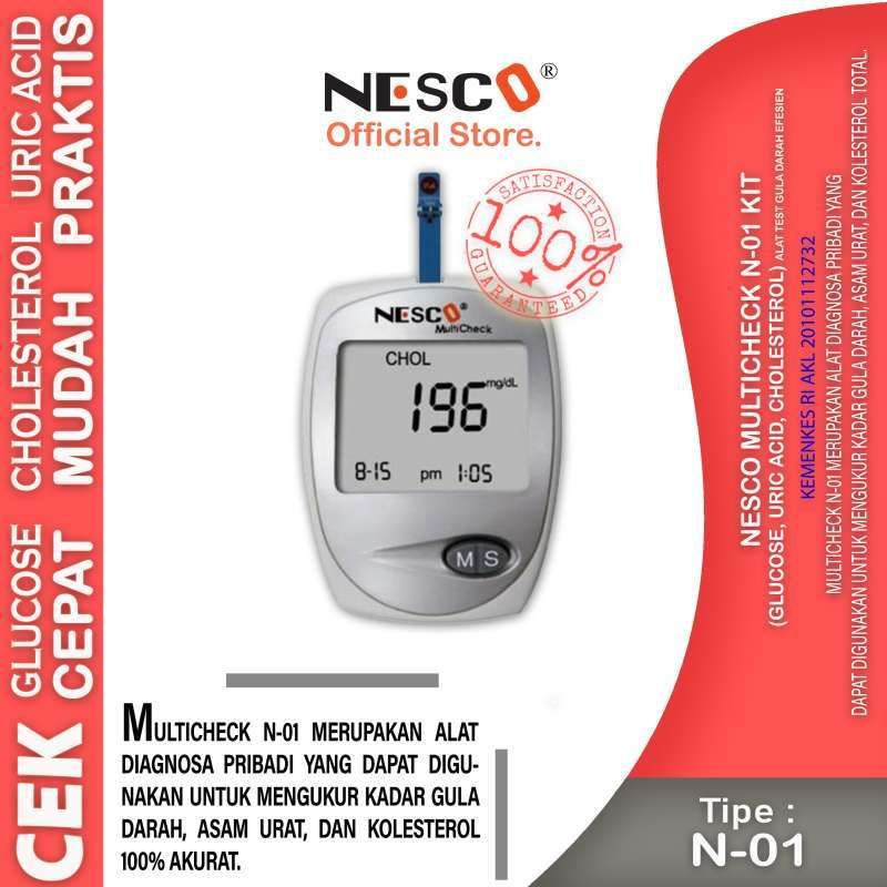 Alat Nesco Multicheck GCU 3 in 1 Monitoring Cek Gula Darah, Asam Urat, Kolesterol