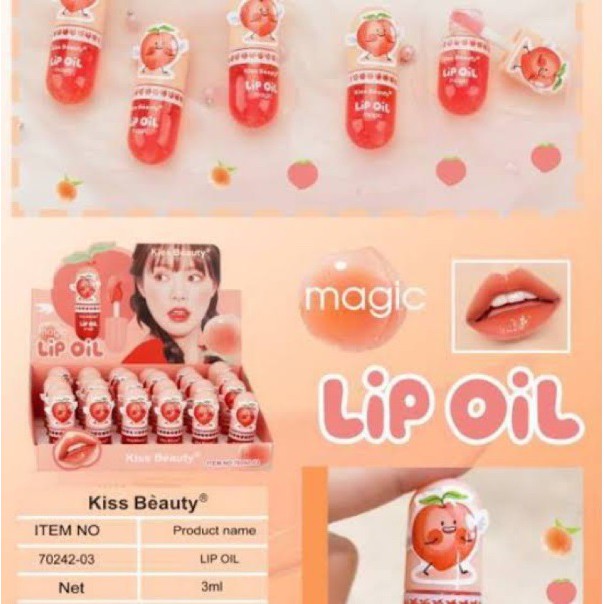 Lip Oil Kiss Beauty Magic Pink PEACH Sugar Nana Bangkok Original THAILAND / Lipgloss Bening Lip Oil Bibir Bening Korea Murah / Lip Balm Korea Pemerah Bibir Pelembab Bibir / Liptint Korea Lipbalm Lipstik Tahan Lama Anti Air Make Up Kosmetik Wanita Pria