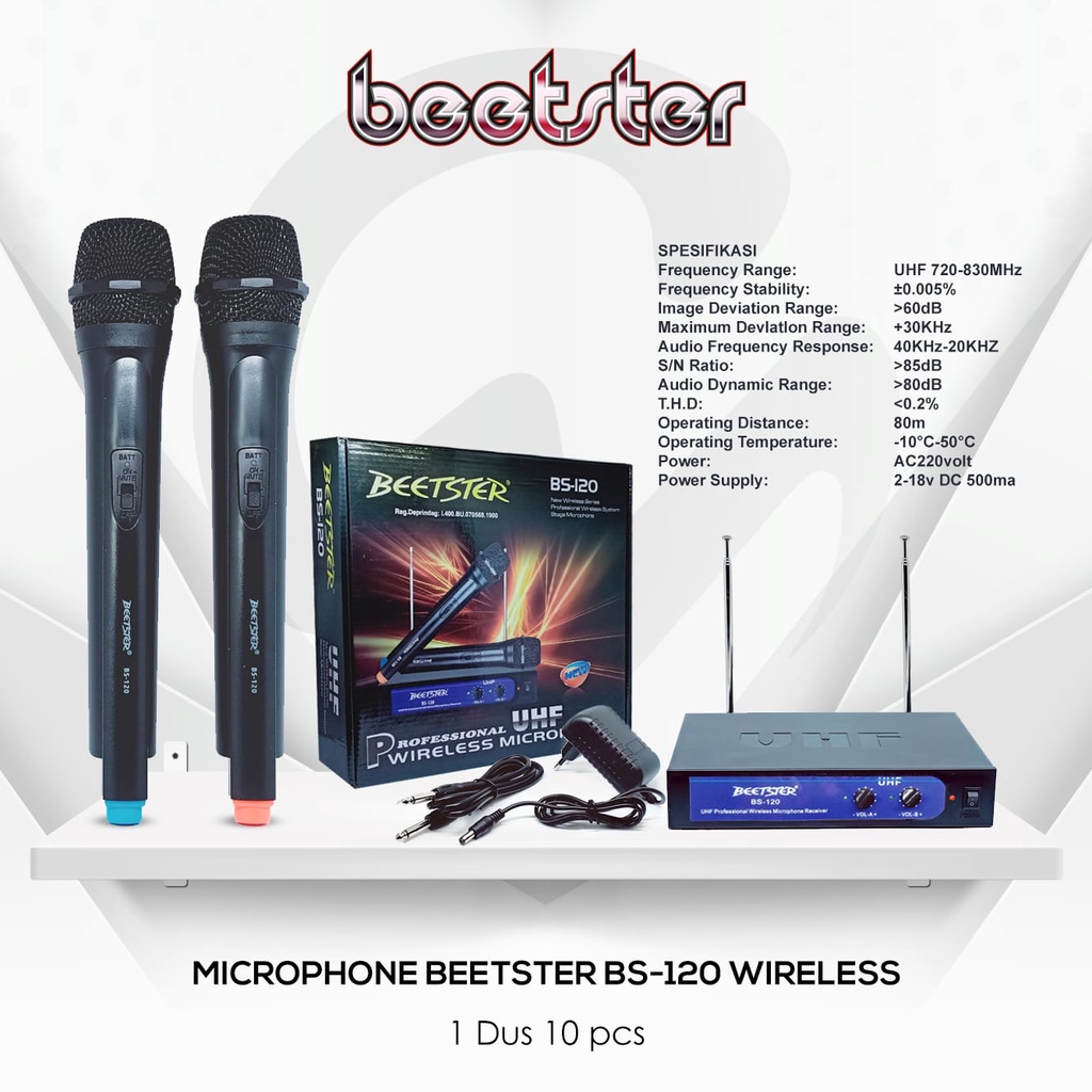 medan elektronik mic wireless mic karaoke double beetster 120