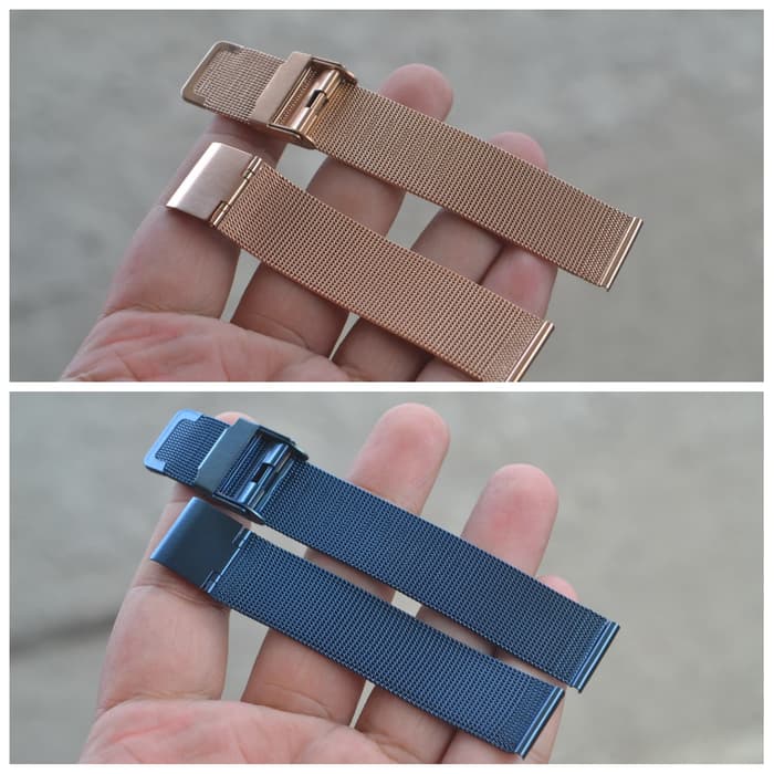 Strap Tali Jam Tangan Rante pasir rose gold dan biru - Rose Gold