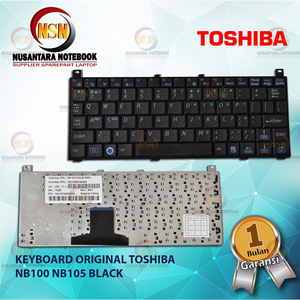 Keyboard Original Toshiba NB100 NB105 Series BLACK