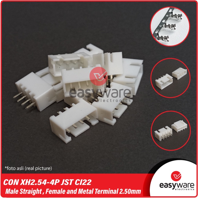 1 SET Connector JST XH2.54-4P Straight Header 2.54mm CI22 4 pin Straight