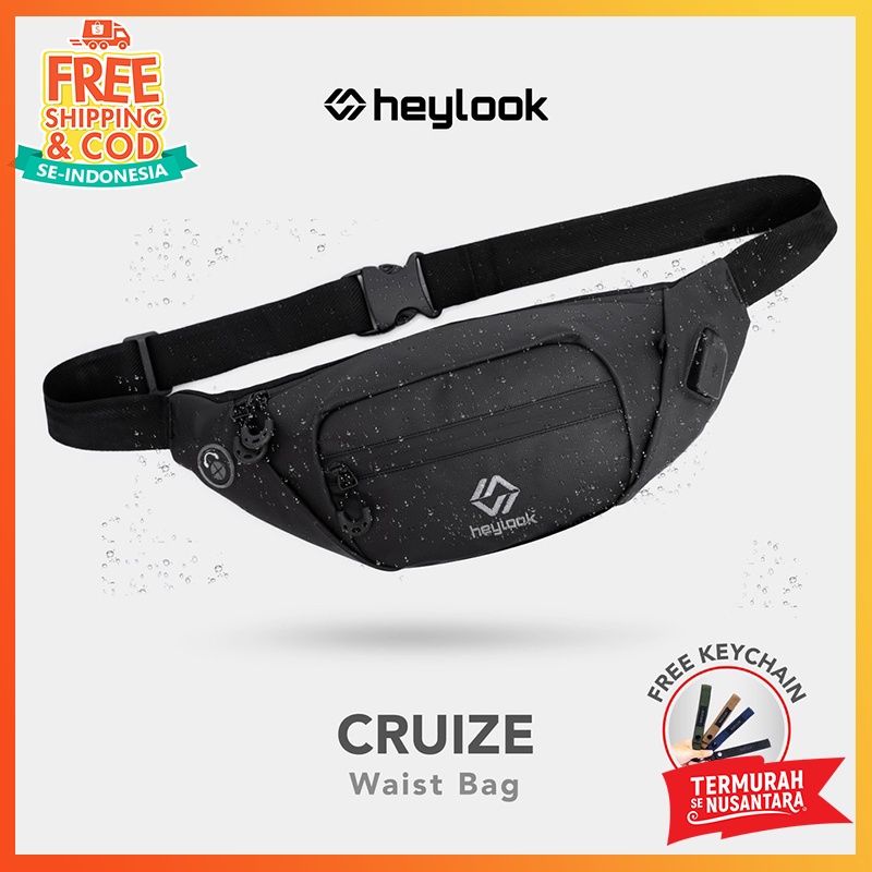 (BISA COD) Waistbag Pria Wanita Waist Bag Anti Air Tas Selempang Cowok Cewek Waterproof Anti Air