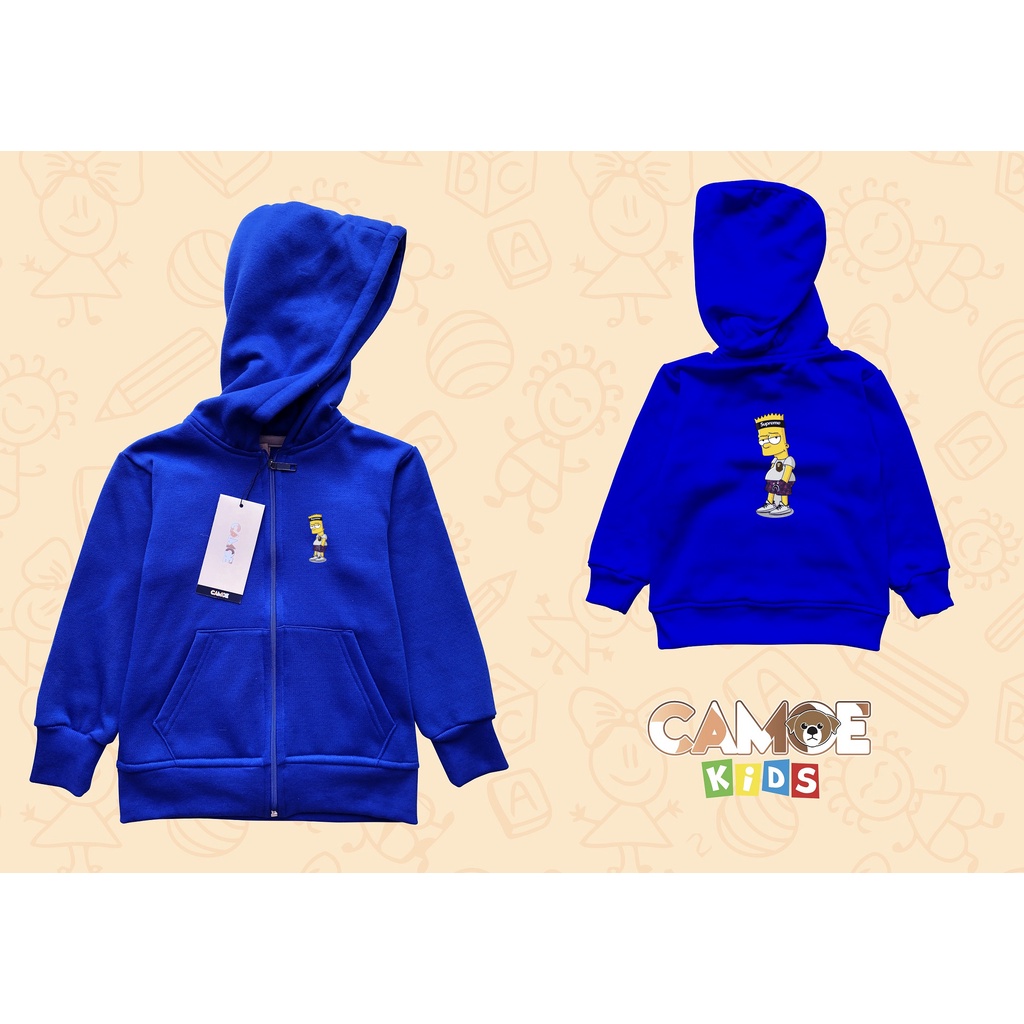 Hoodie Zipper Anak Supreme Bart Simpson