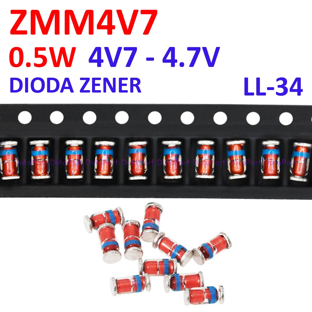 ZMM4V7 0.5W 4V7 4.7V SMD SMT Dioda Zener Diode 4.7 V 1/2W LL-34