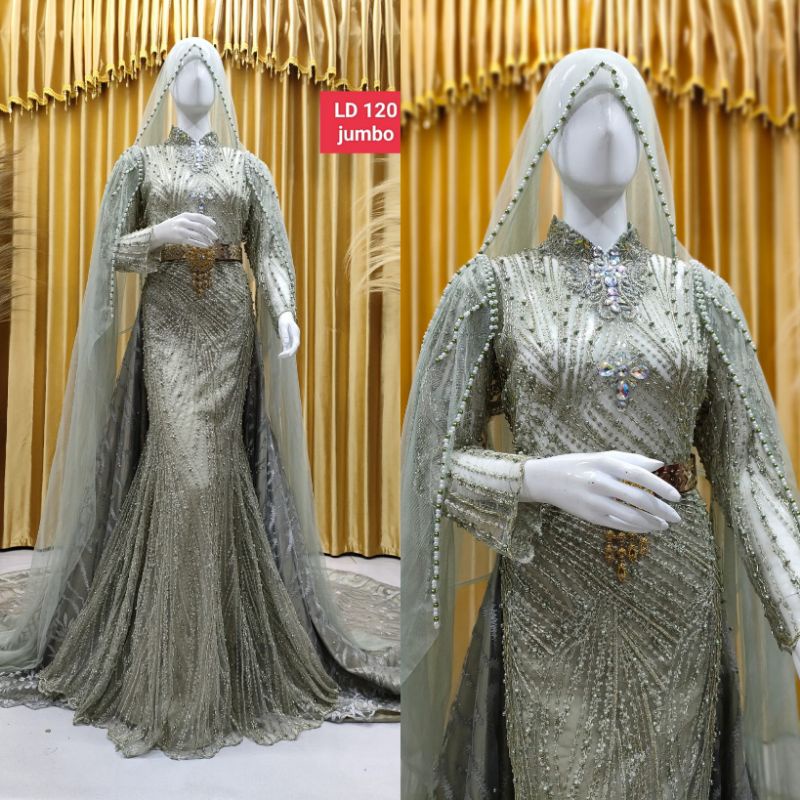 TERBARU.. GAUN PENGANTIN SLIM FULL PAYET MEWAH BEREKOR//GAUN