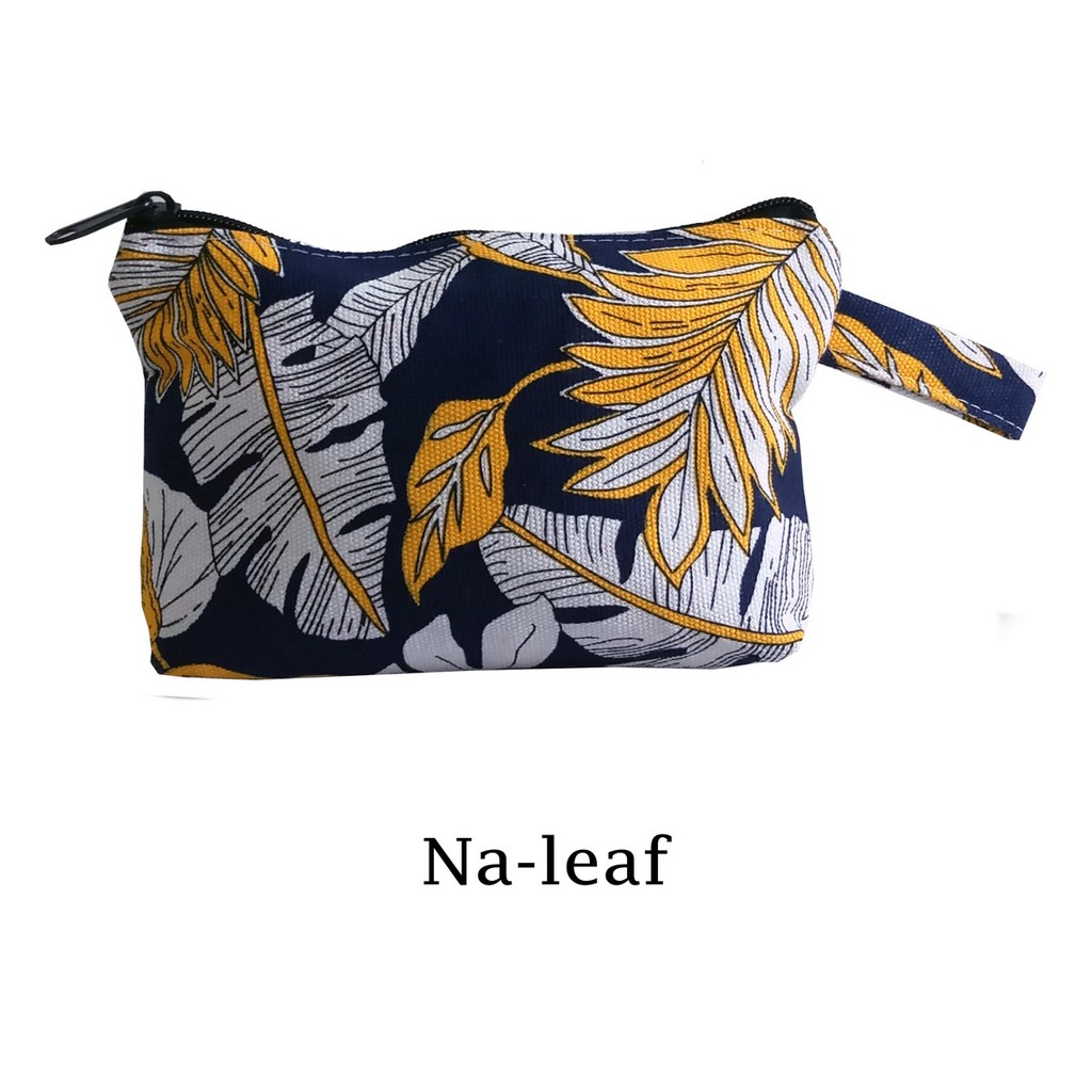 POUCH KANVAS TEBAL BISA UNTUK SOUVENIR 20x15 MOTIF NA-LEAF