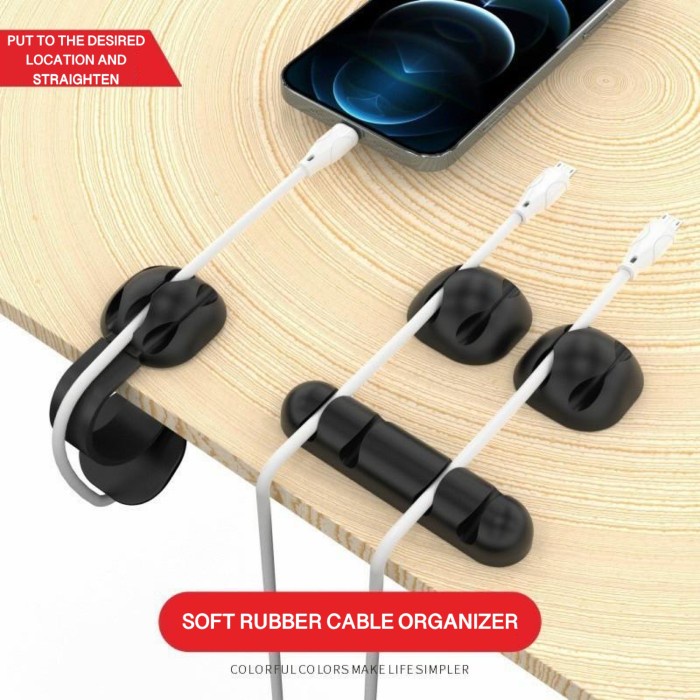 Silicone Cable Organizer K507 / Cable Clip Self-Adhesive