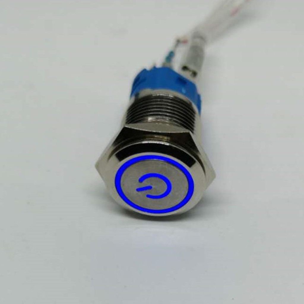 Waterproof 16mm Metal Self-Locking Switch Button with Bright LED Light Lamp