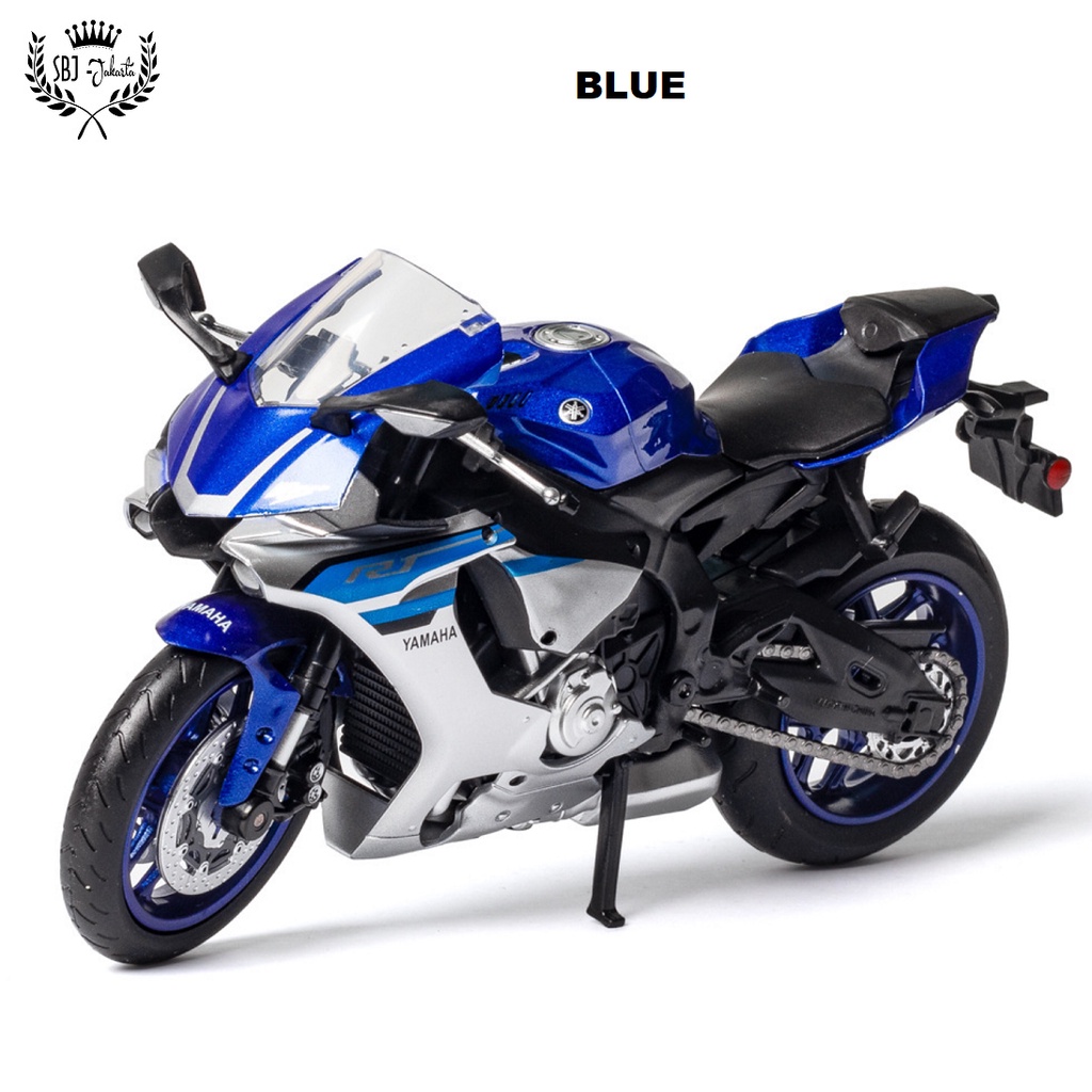 Diecast miniatur Sepeda Motor SUPERBIKE YAMAHA YZF R1 Skala 1:12