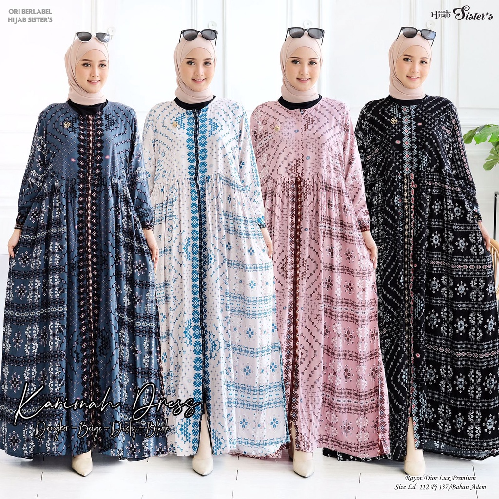 Karimah Dress Maxy Rayon Dior Silk Premium By Hijab Sister Busui LD 112