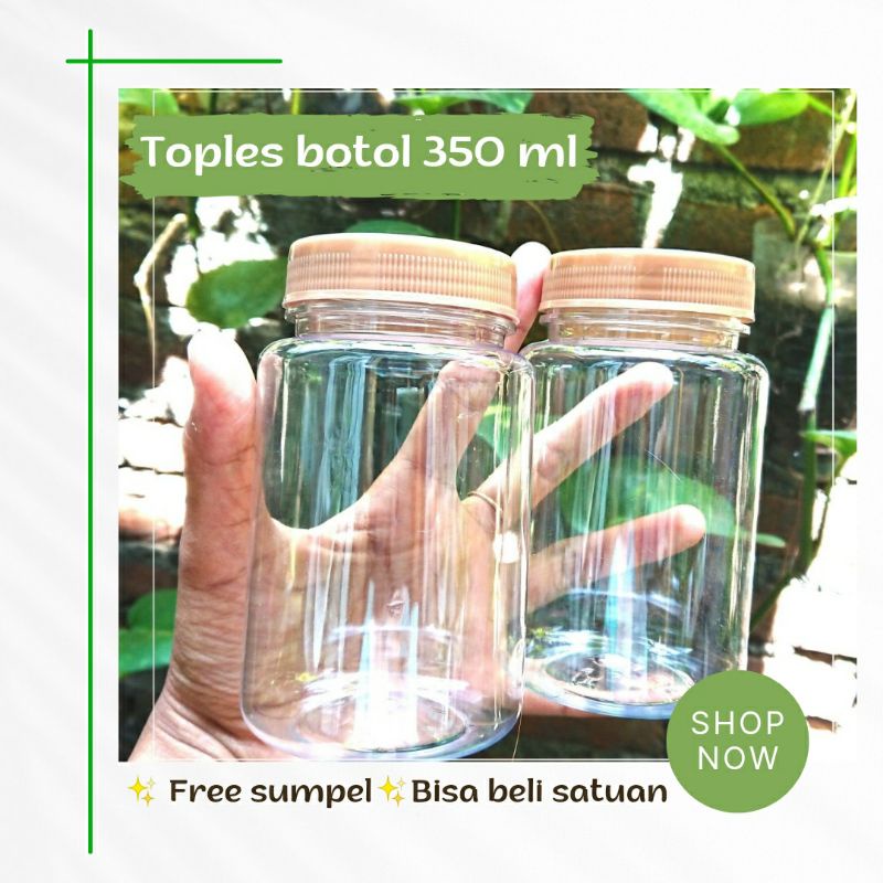 Toples Sambal 350ml Toples Plastik Bumbu Botol Sambal Plastik Bulat Ecer Grosir