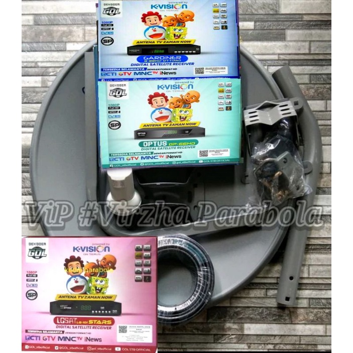 PAKET LENGKAP PARABOLA MINI KVISION GOL NEW OTTIMO LGSAT OPTUS