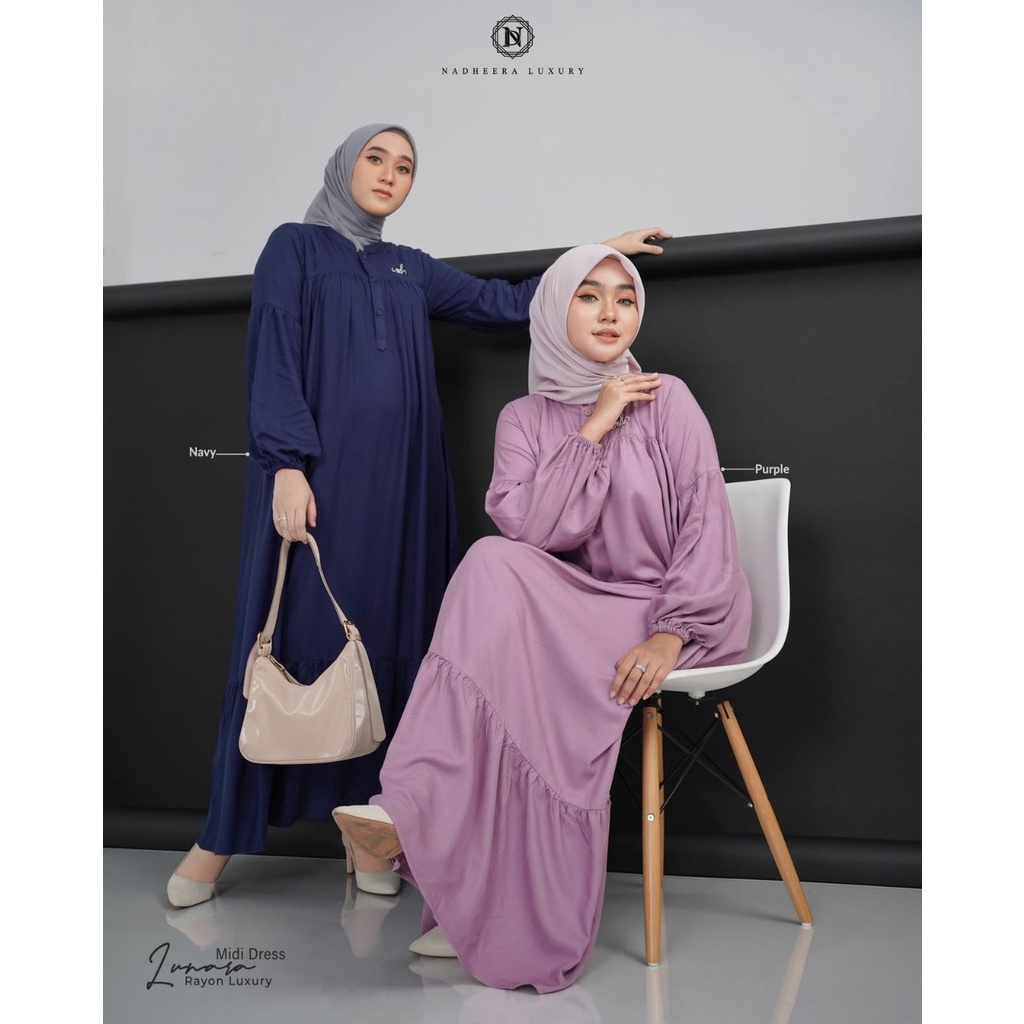 Lunara Midi dress By Nadheera Luxury