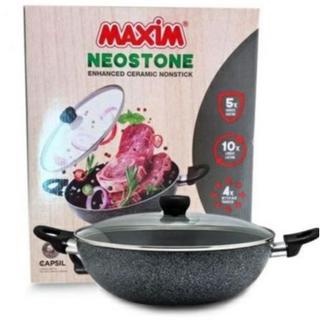 MAXIM NEOSTONE Wajan Anti Lengket Non-Stick Enhanced Ceramic (30 cm) WOK / Neo Stone