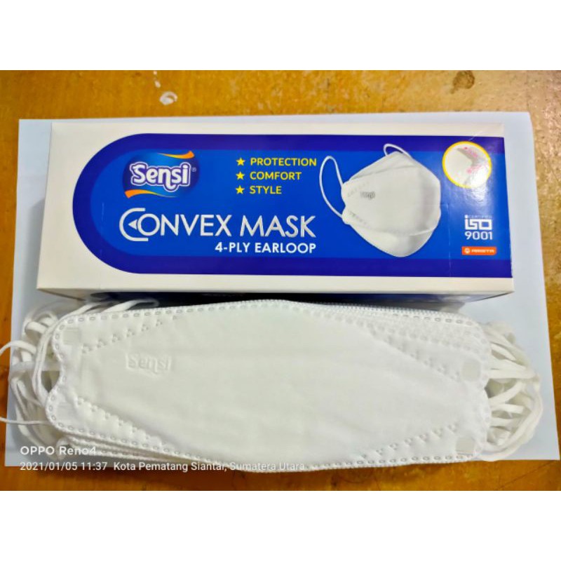 Masker Sensi Convex 4ply Earloop isi 20/original