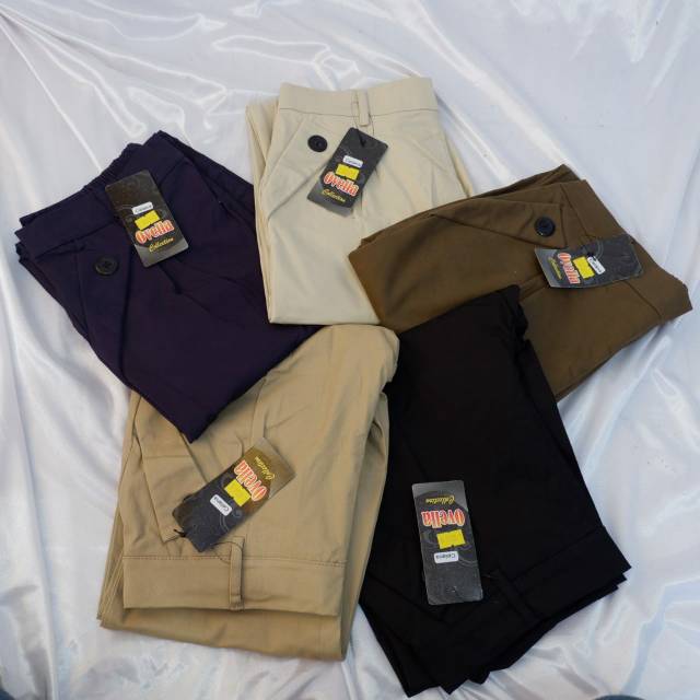 BAGGY PANTS TWILL STRETCH ALL SIZE VARIASI KANCING KANTONG