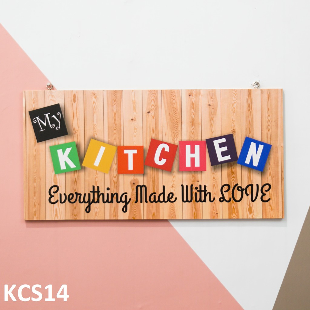Wooden Projects Wall decor pajangan dinding dapur shabbychic unik - KCS14-1