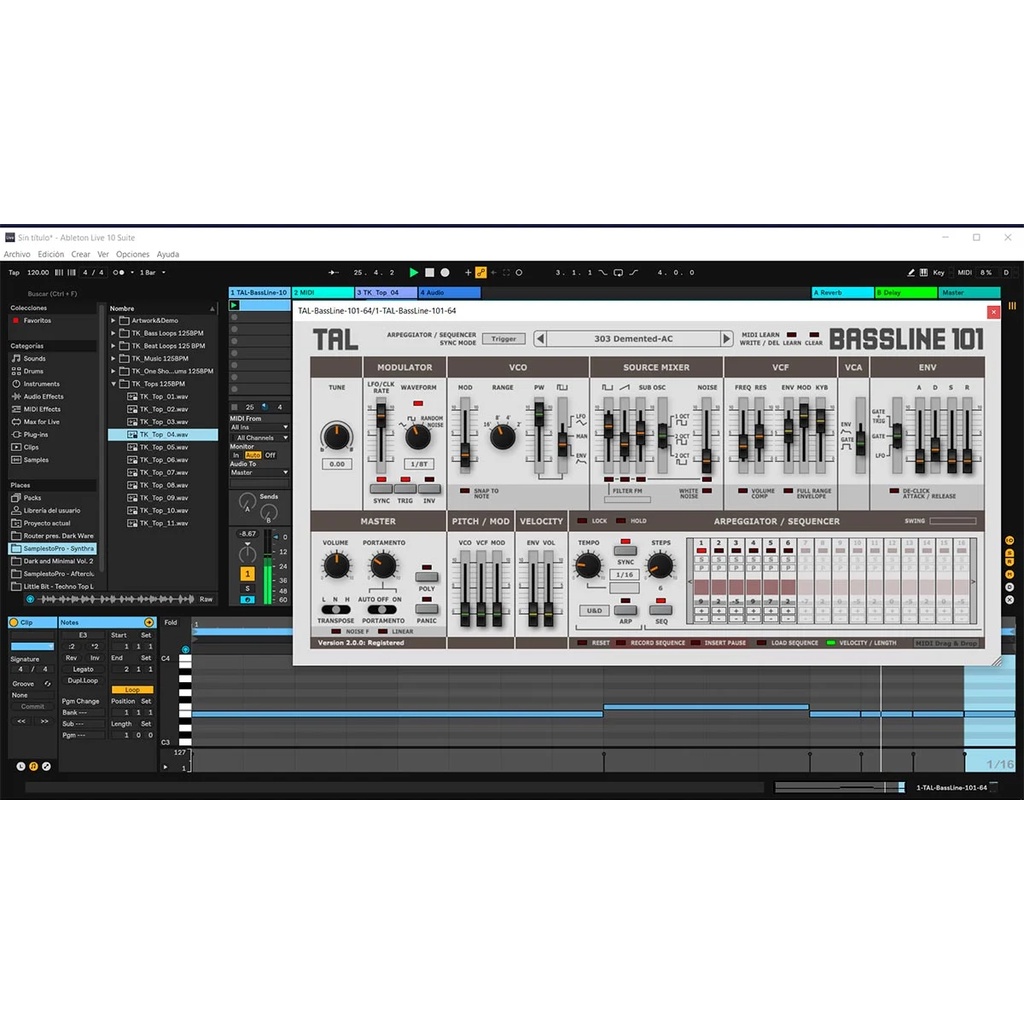 Togu Audio Line TAL-BassLine-101 v3 VST Plugin monophonic bass synthesizer and a very accurate emula