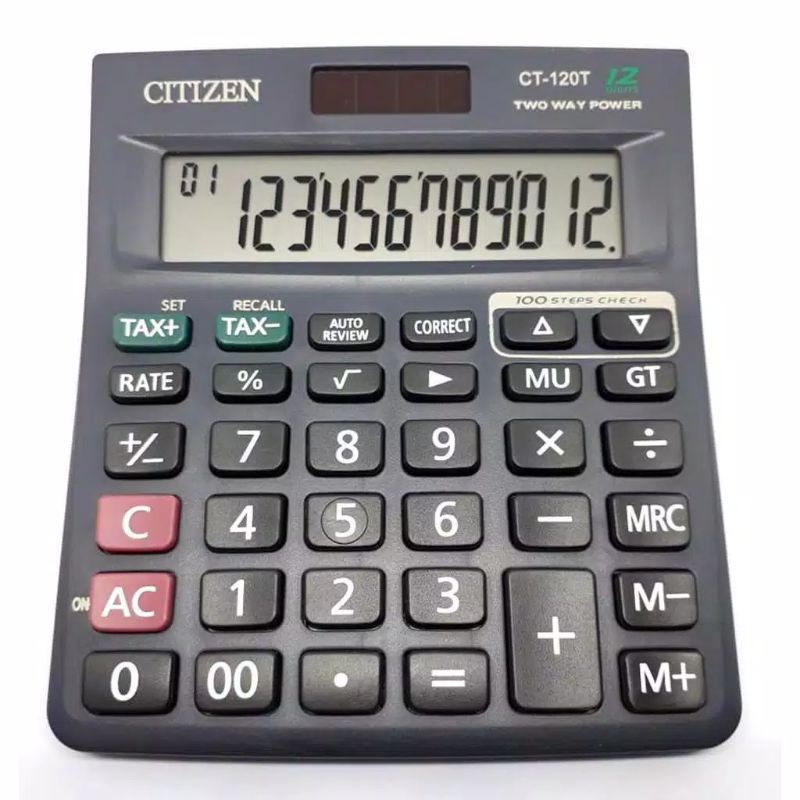 

Kalkulator CT 120T CT-120T 12 digit Mark up calculation check correct