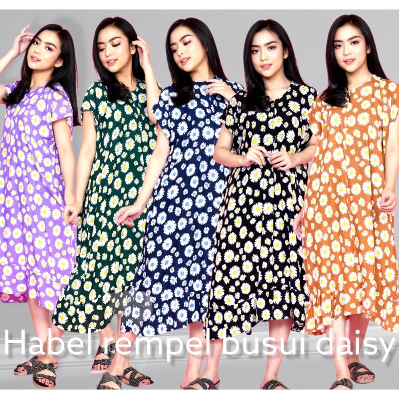 Daster Ruffle Habel Jumbo Busui Bunga Daisy