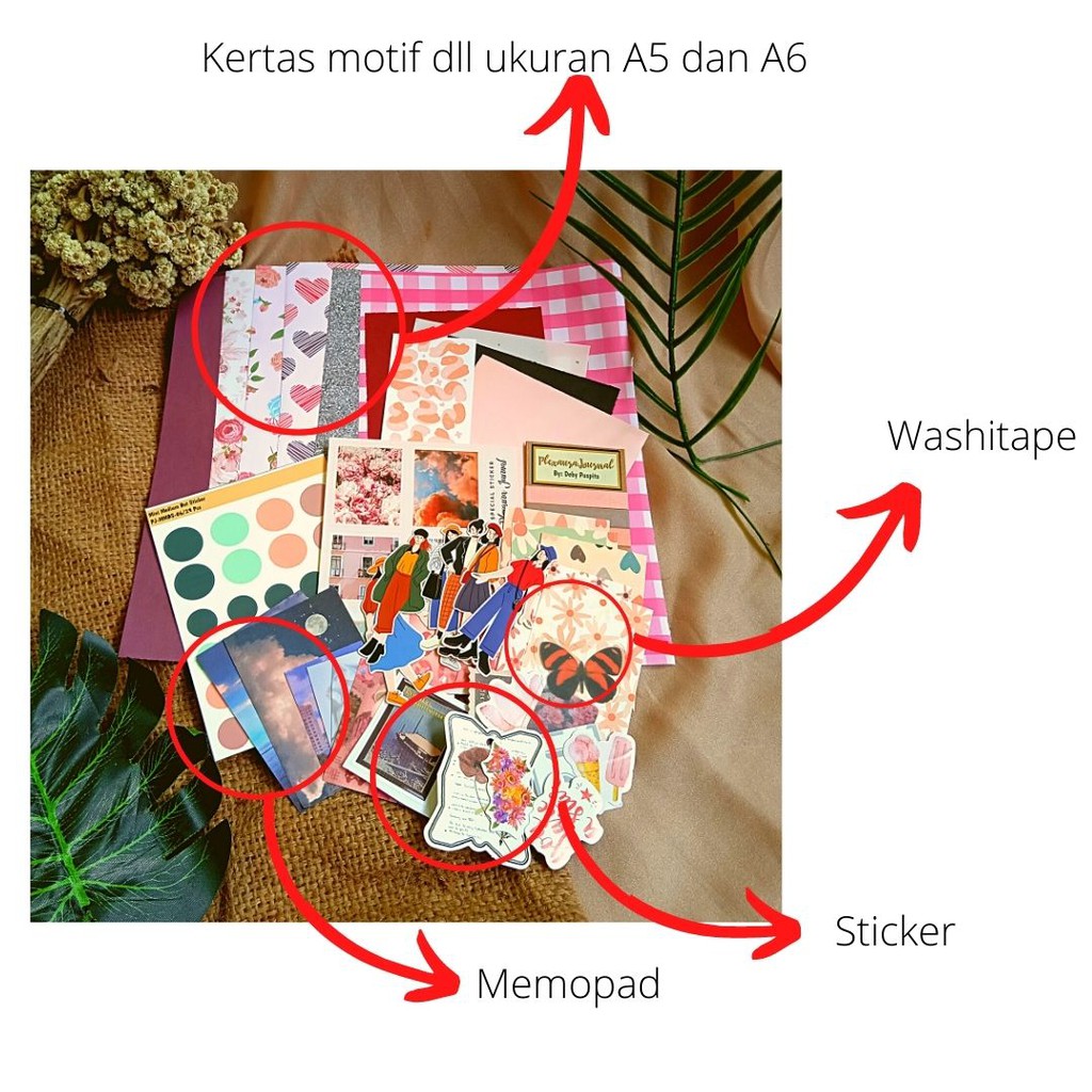 

Bujo Kit scrapbook kit varian pink premium plexaura journal Scrapbook bogor
