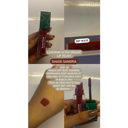 preloved luxcrime lip velvet sangria