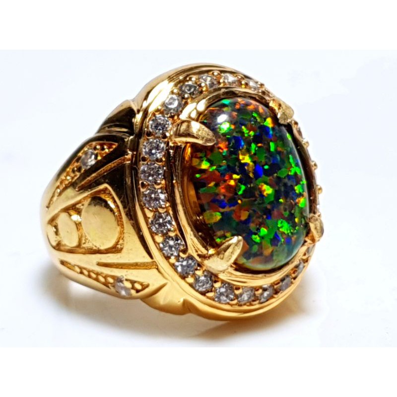 Batu permata kalimaya black opal crystal jarong hq